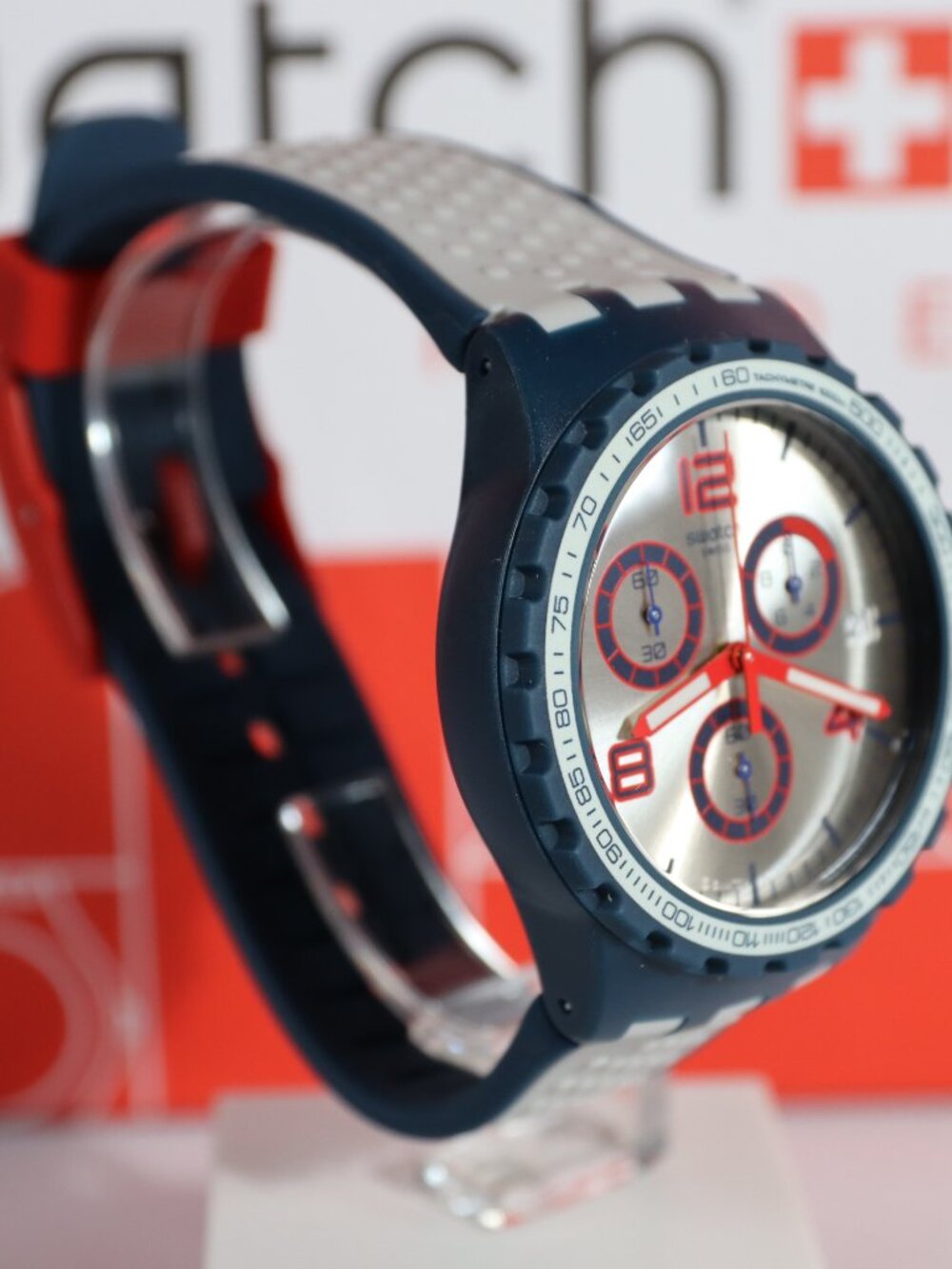 NEW Swatch HUMPY BUMPY Silicone Chronograph Men's 41mm Watch SUSN411 Bricks - Picture 4 of 10